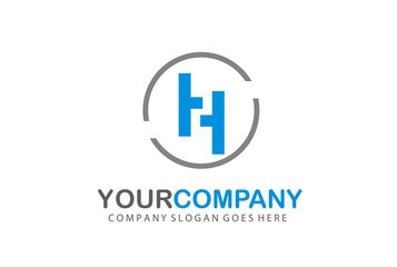 Obraz premium Circle Logo Letter H Vector Design