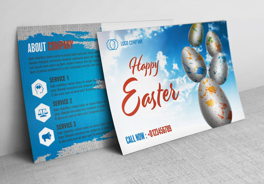 Blue Sky Easter Postcard Layout 1