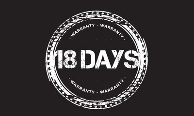 18 days warranty icon vintage rubber stamp guarantee