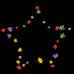 Confetti Background Pattern. Puzzle pieces and big ideas design, vector illustration graphic