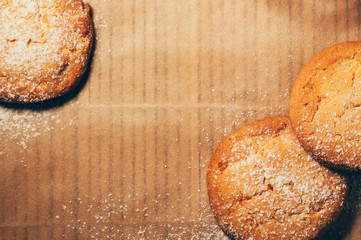 Round cookies closeup