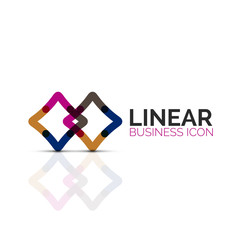 Abstract flower or star minimalistic linear icon, thin line geometric flat symbol for business icon design, abstract button or emblem