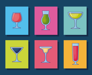 Cocktails drinks design