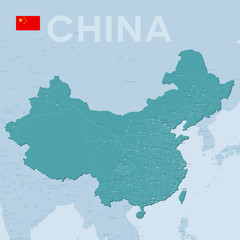 Verctor Map of cities and roads in China.