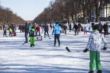 Verduisterende gordijnen Wintersport Winterspass an Nymphenburger Schlosskanal  © barabasone