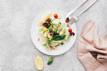 Fresh Summer Mixed salad. Top view