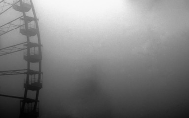ferries wheel in black and white with image noise