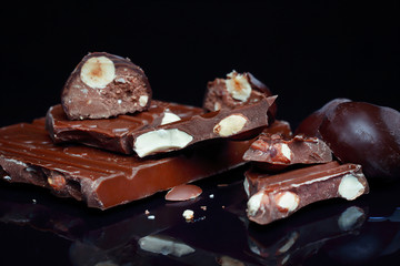 Chocolate with nuts.