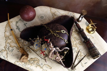 Steampunk pirata mappa del tesoro