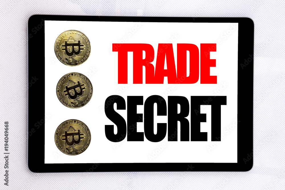 Poster writing text showing trade secret. business concept for data protection written on tablet screen on 