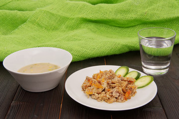 Baked buckwheat with pumpkin