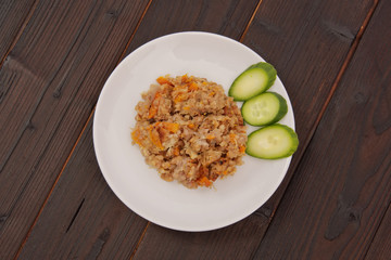 Baked buckwheat with pumpkin