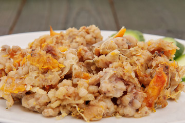 Baked buckwheat with pumpkin
