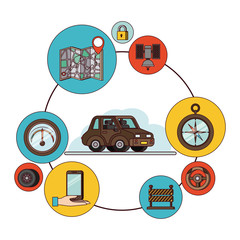 gps application set icons vector illustration design