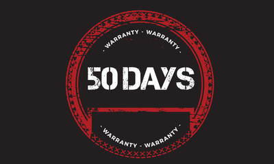 Fototapeta na wymiar 50 days warranty icon vintage rubber stamp guarantee