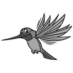 Hummingbird Illustration - A vector cartoon illustration of a Hummingbird mascot.