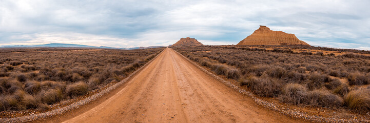Fototapeta na wymiar Desert landscape of the Bardenas Real in Navarra Spain