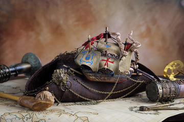 Steampunk pirata mappa  del tesoro