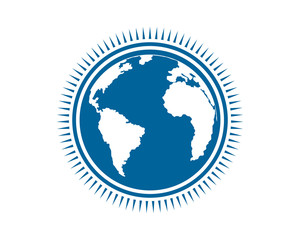 blue earth globe world image vector icon