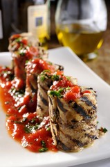 Eggplant roll stuffed with tuna escabeche