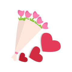 Floral gift with heart shapes