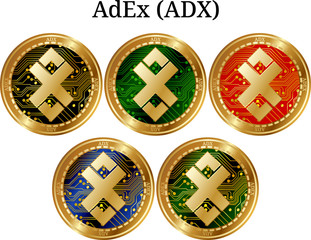 Set of physical golden coin AdEx (ADX)