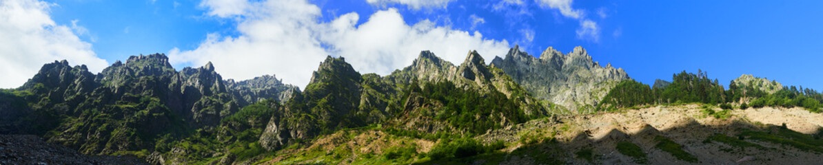 Fototapeta na wymiar Beautiful landscape of svan mountains