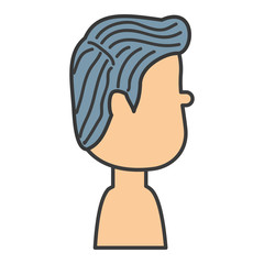 young man shirtless avatar character vector illustration design