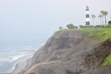 Coastline in Miraflores a district in the south of Lima, Peru