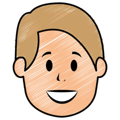 young man head avatar character vector illustration design