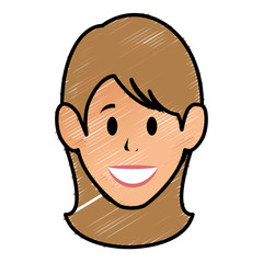 beautiful woman head avatar character vector illustration design