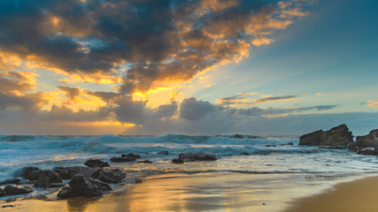 Surfs Up! - Rocky Sunrise Seascape