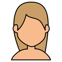 beautiful woman shirtless avatar character vector illustration design