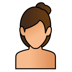 beautiful woman shirtless avatar character vector illustration design