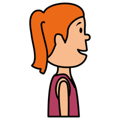 head woman profile icon vector illustration design