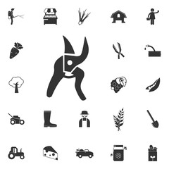 gardening scissors icon. Element of farming and garden icons. Premium quality graphic design icon. Signs, outline symbols collection icon for websites, web design, mobile app