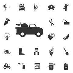 pickup with fruit icon. Element of farming and garden icons. Premium quality graphic design icon. Signs, outline symbols collection icon for websites, web design, mobile app