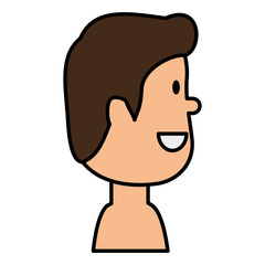 young man shirtless avatar character vector illustration design