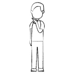 young man avatar character vector illustration design