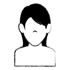 beautiful woman shirtless avatar character vector illustration design