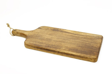 wooden cutting board isolated on white
