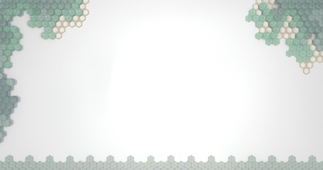 Whole and hollow hexagon shapes to be used as a frame or a background.