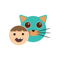 Kids Cat Logo Icon Design