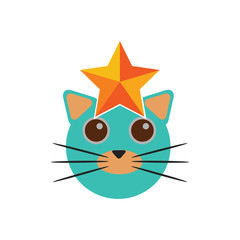 Star Cat Logo Icon Design