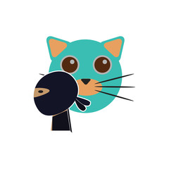 Ninja Cat Logo Icon Design