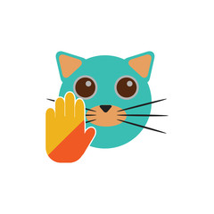 Hand Cat Logo Icon Design
