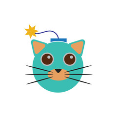 Bomb Cat Logo Icon Design