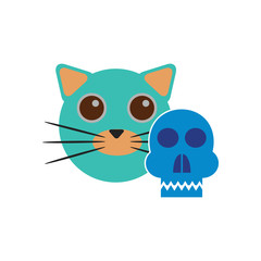 Skull Cat Logo Icon Design