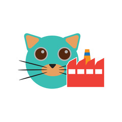 Factory Cat Logo Icon Design