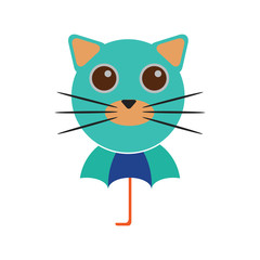 Umbrella Cat Logo Icon Design